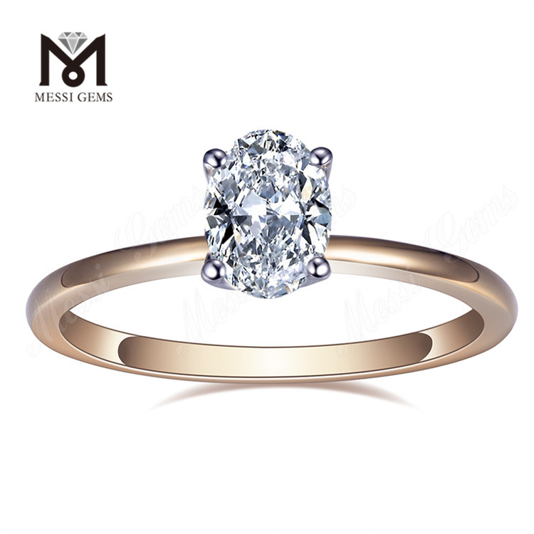 1CT D VVS OVAL Shape Lab Diamond Solitaire Diamond Ring for Women