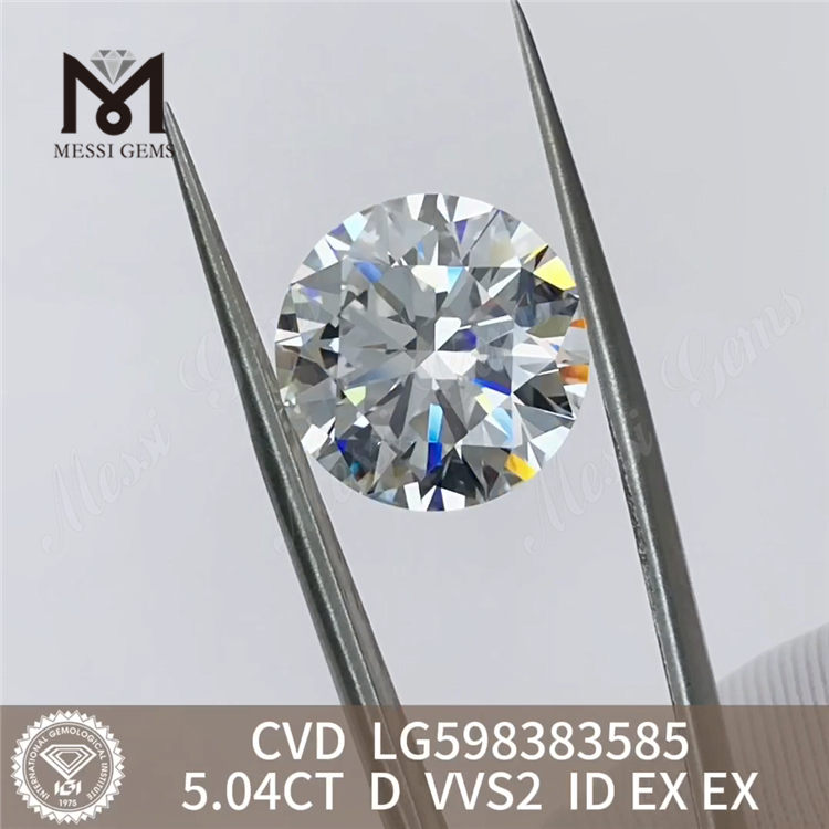 Diamant synth&eacute;tique cvd 5.04CT D VVS2 ID LG598383585 