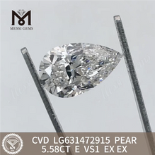 Diamants synth&eacute;tiques 5.58CT E PEAR VS1 IGI LG631472915丨Messigems