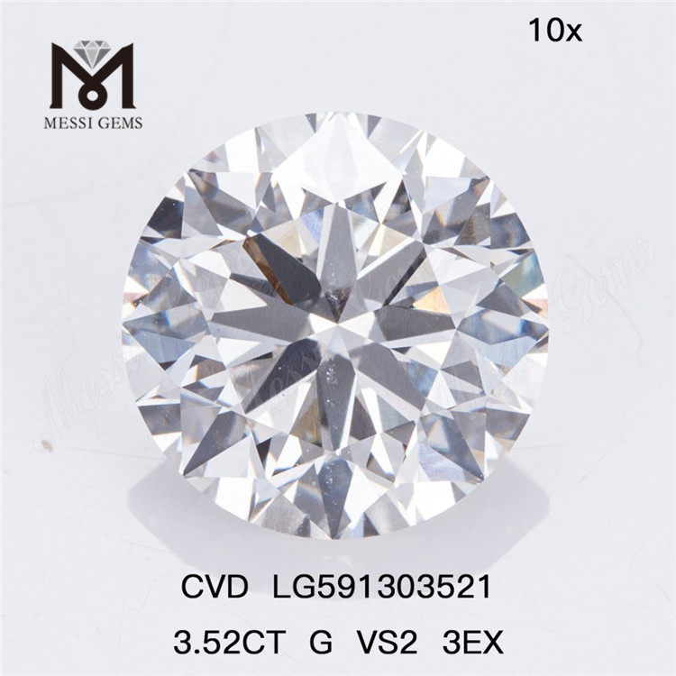 3.52CT G VS2 3EX CVD Bulk Lab-skabte diamanter Kvalitet m&oslash;der m&aelig;ngde LG591303521丨Messigems