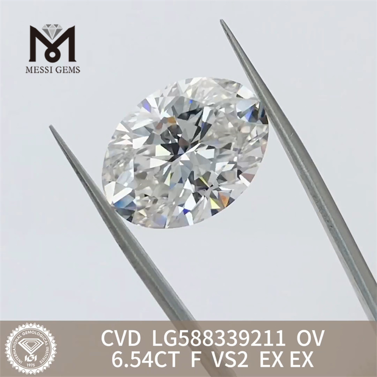6.54CT F VS2 OV Forma Diamantes simulados EX EX CVD LG588339211 