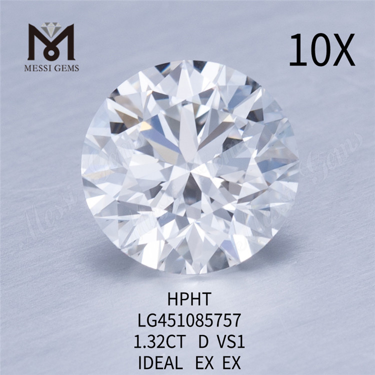 HPHT lab diamonds 1.32ct VS1 D IDEL Cut