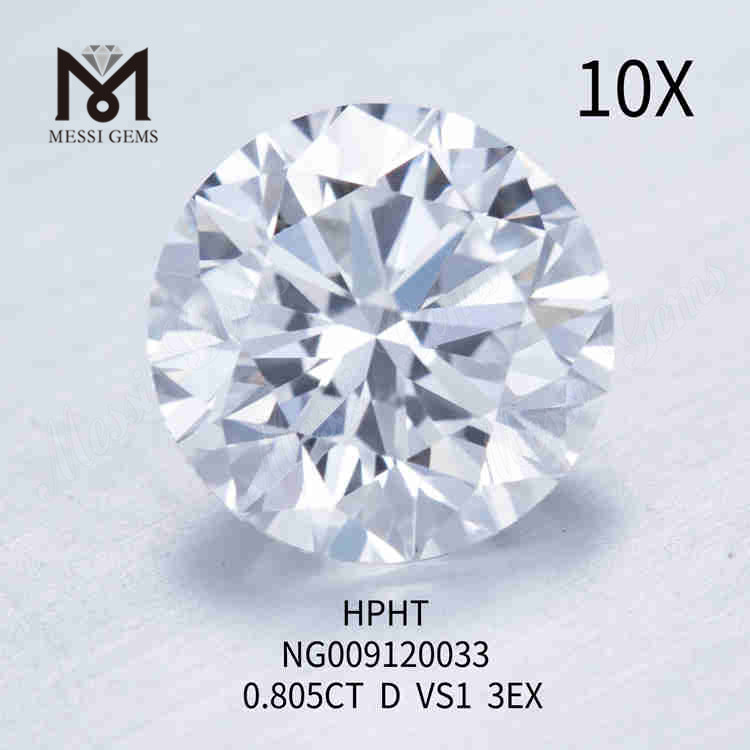 0.805carat D VS1 Round White Lab Made Diamond 3EX Loose Synthetic Diamonds