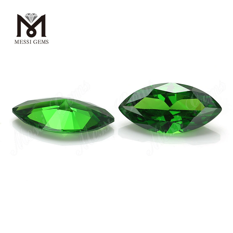7x14mm loose marquise cut green cubic zirconia stone 