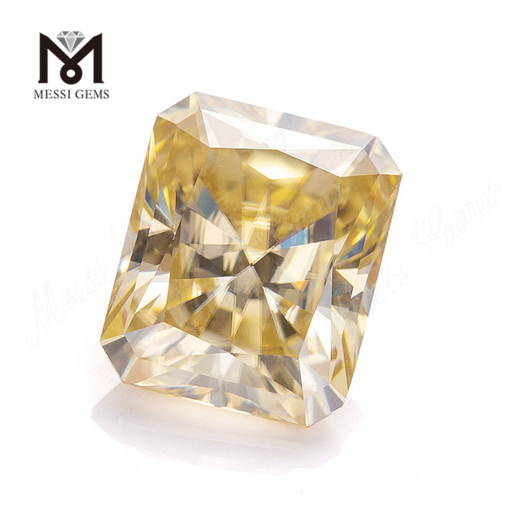 GRA Radiant Cut 8*10mm L-Yellow Synthetic Moissanite