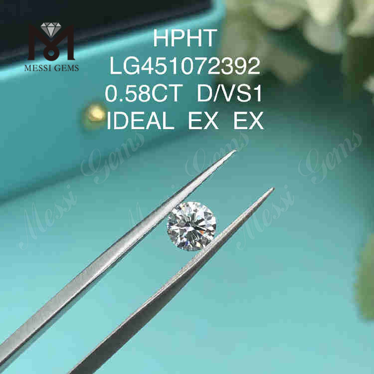 0.58CT D/VS1 lab created diamond IDEAL EX EX 