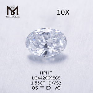 1.55 carat OVAL BRILLIANT D synthetic diamond price per carat