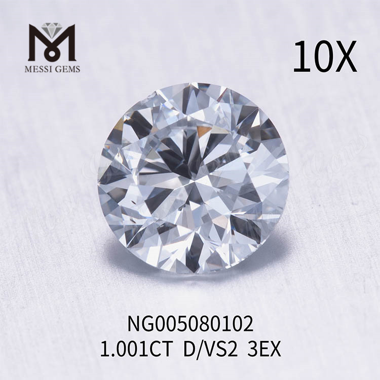 1.001ct D white Lab Grown Diamond stone VS2 EX cut 