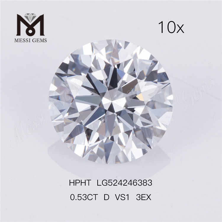 0.53 Carat D VS1 3EX Loose Round lab grown diamonds buy online Factory Price