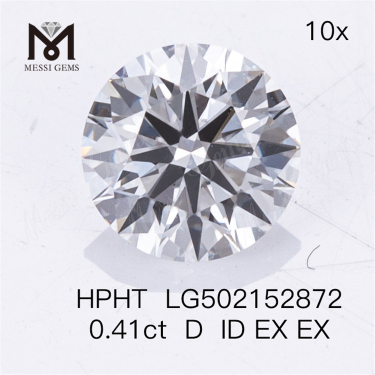 0.41ct HPHT D ID EX EX round shape Lab Diamonds