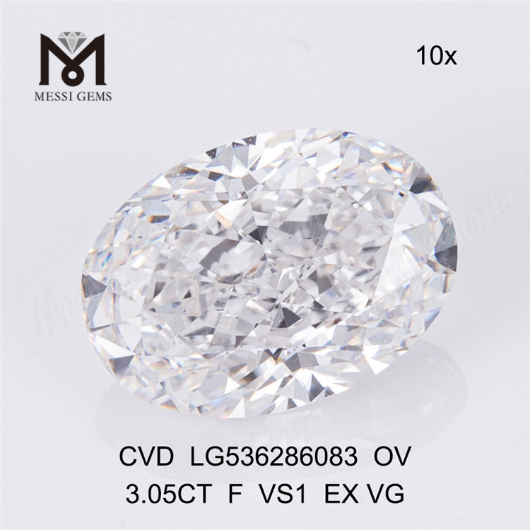 3.05ct cheap loose lab diamond F colour VS OVAL loose man made diamonds