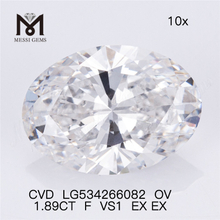 1.89ct F oval lab diamond VS1 ov white loose man made diamonds on sale