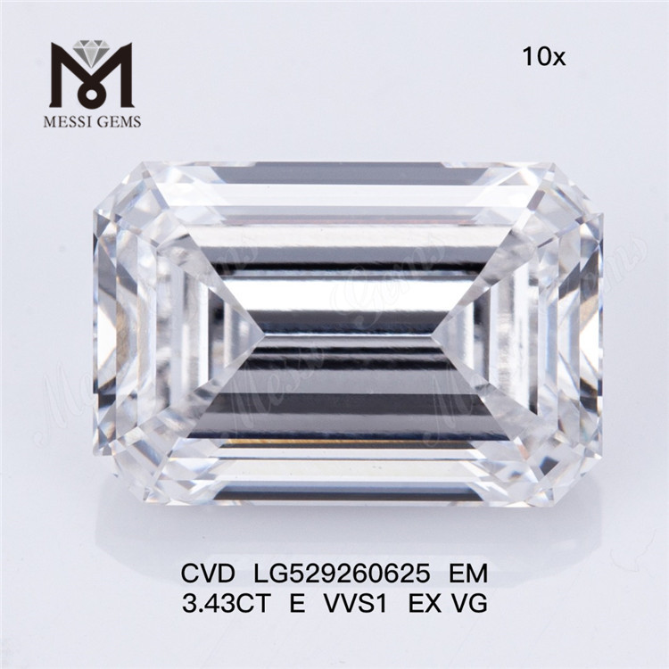 3.43CT E VVS1 EX VG EM loose synthetic diamonds CVD LG529260625