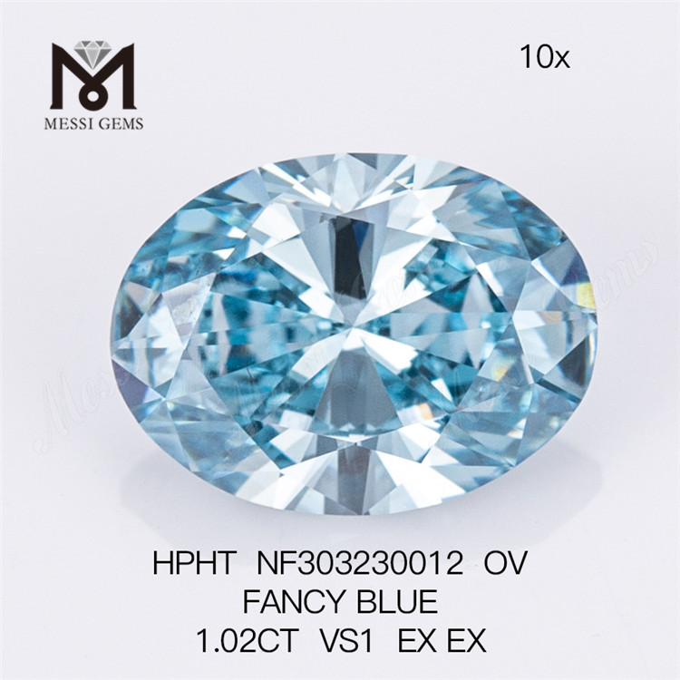 1.02CT OV FANCY BLUE VS1 wholesale lab grown diamond HPHT NF303230012