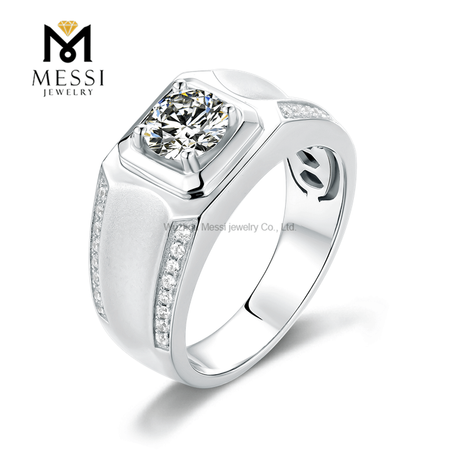 High Quality 925 Silver Jewelry Men Rings Moissanite Ring for Man