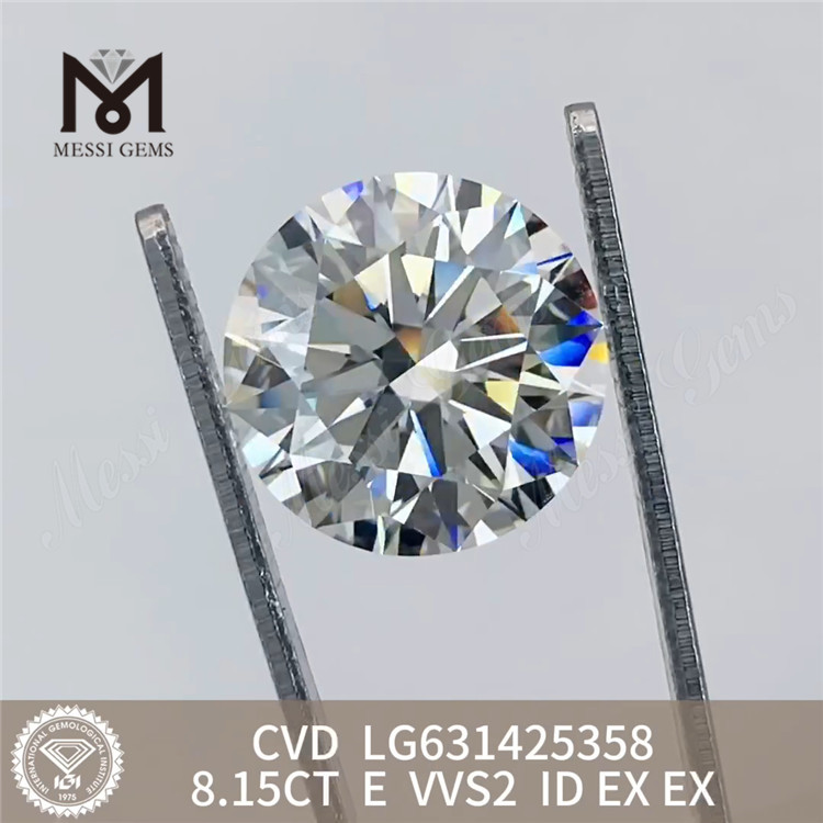 8.15ct E VVS2 ID Løs fremstillede Diamonds CVD LG631425358 丨 Messigems
