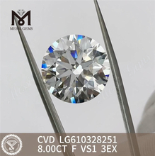 8.00CT F VS1 3EX cvd diamant porcel&aelig;n CVD IGI Certified Sparkle丨Messigems LG610328251