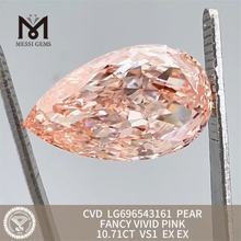 10.71CT VS1 PEAR FANCY VIVID PINK EX EX diamant simul&eacute; CVD LG696543161