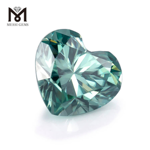 8.5*8.5mm Teal Heart cut loose moisanite for sale