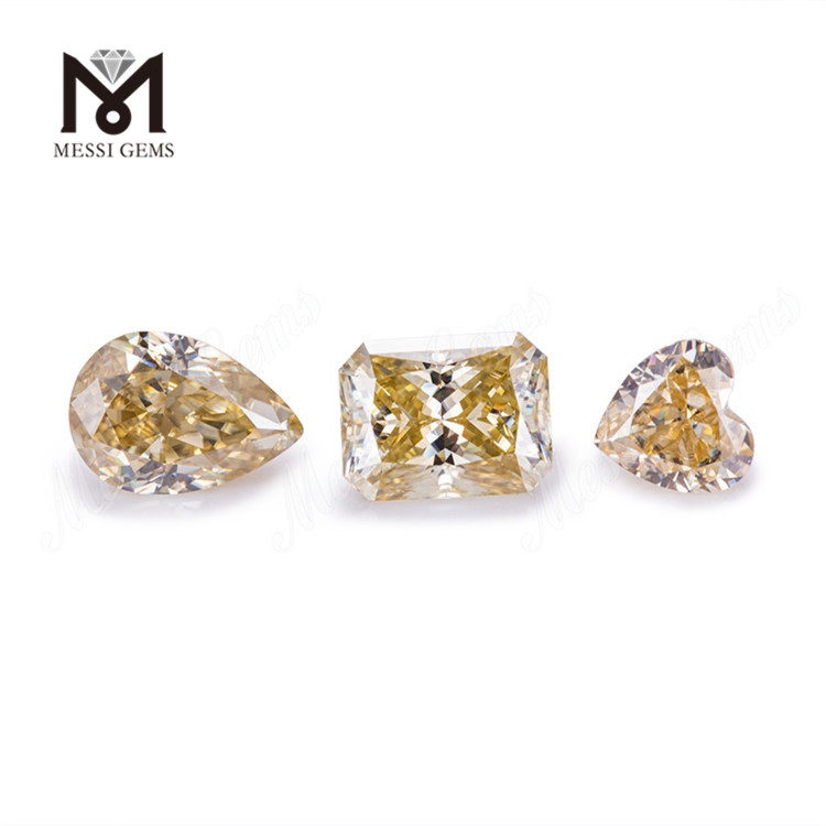 Pear loose moisanite 8*12mm Yellow moissanite wholesale gemstones supplier