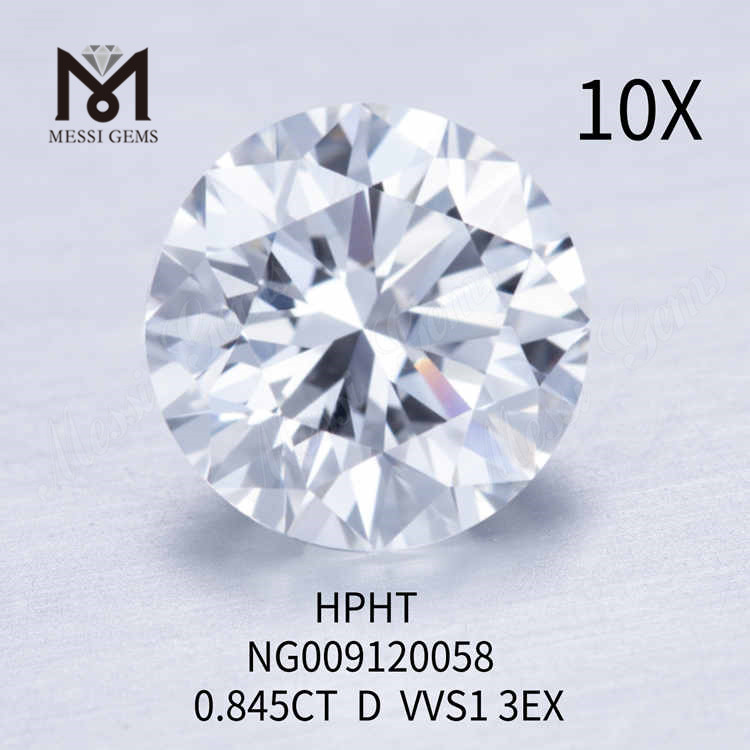 0.845CT round loose lab diamond VVS1 3EX D