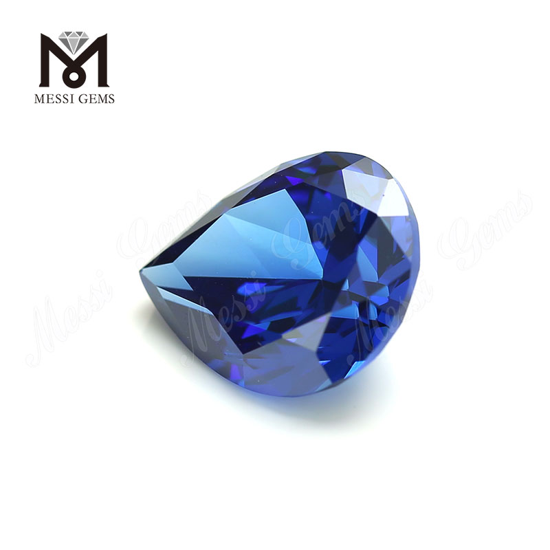 High Quality pear Shape 10x12mm Blue topaz CZ Cubic Zirconia Stone Price 