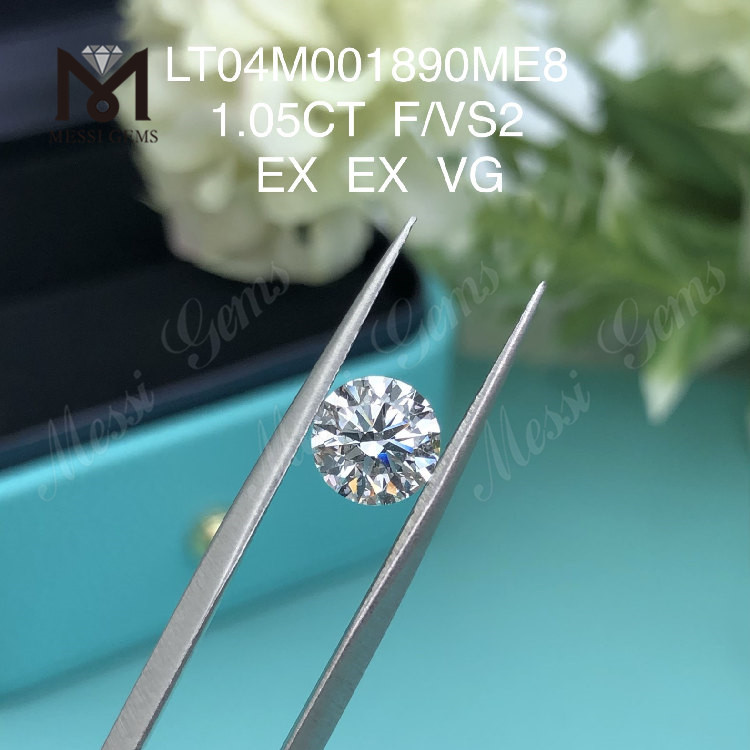 F 1.05 carat round lab diamonds VS2 EX Cut