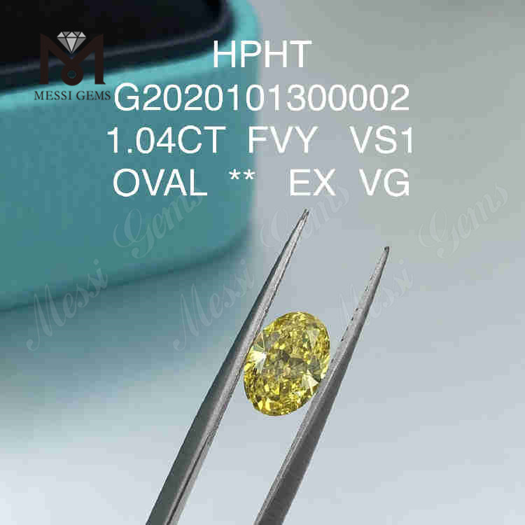 1.04ct FVY Oval cut lab grown diamond VS1