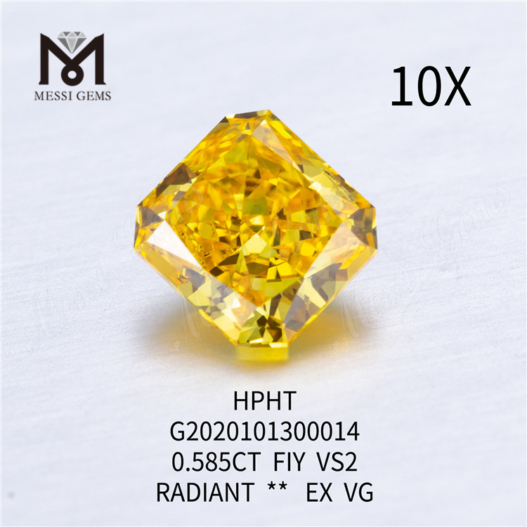 0.585ct FIY VS2 EX VG Radiant lab grown diamond 
