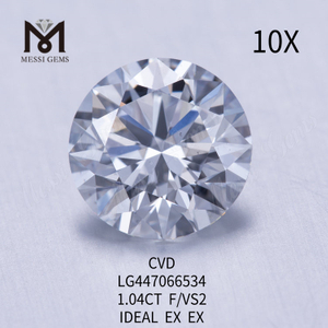 1.04 carat F VS2 Round BRILLIANT IDEAL Cut lab diamonds