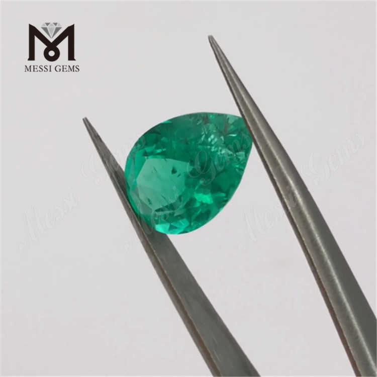 3.27ct PEAR Cut Emerald stone 11x11mm Emerald Stone