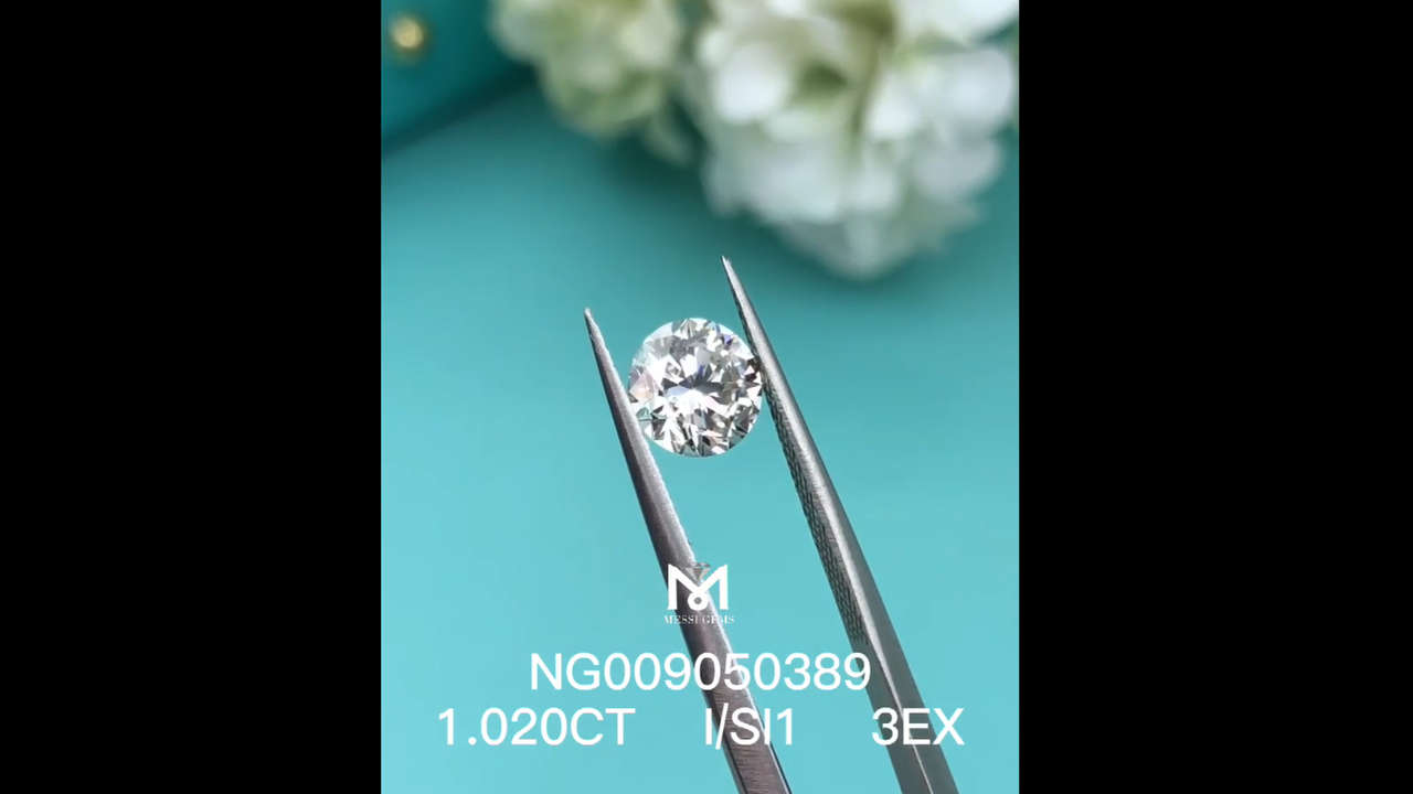 I Color Loose Gemstone Synthetic Diamond 1.020ct SI1 RD Shape diamond video