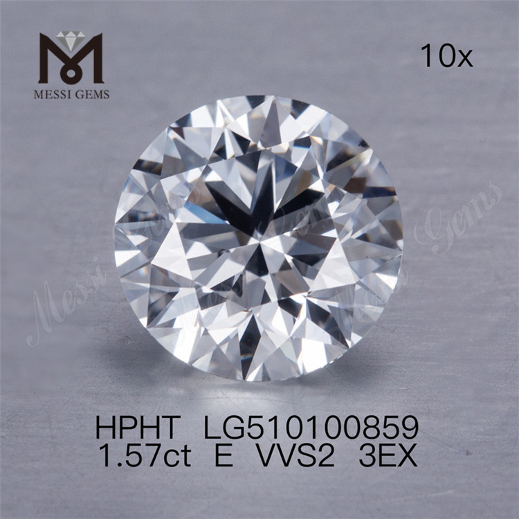 1.57ct E vvs round hpht lab diamond 3EX lab diamond on sale
