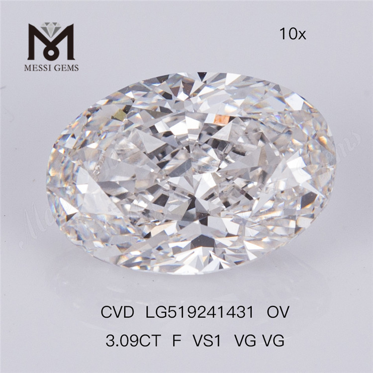 3.09ct F VS1 VG VG OVAL CVD IGI Certificate diamond laboratory