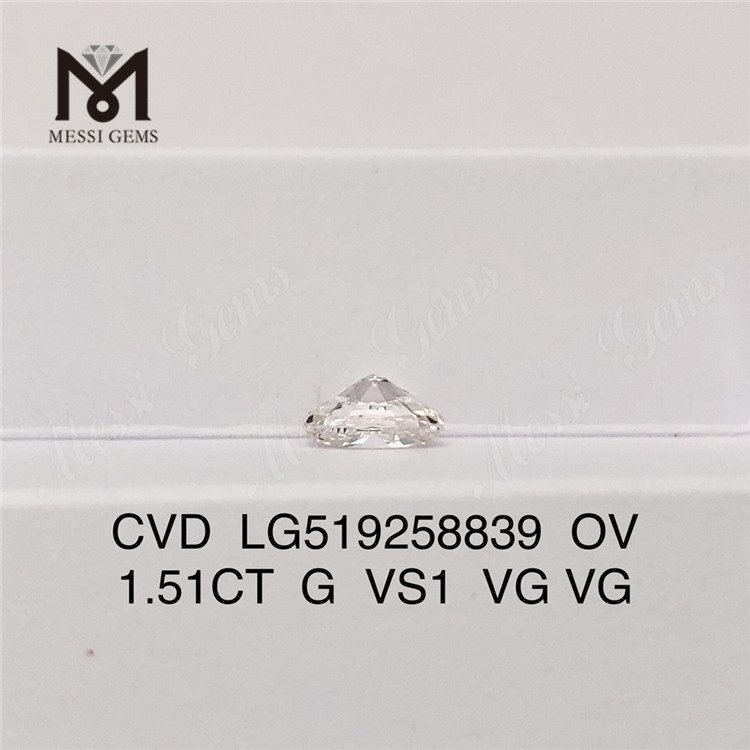 1.51ct G VS1 OVAL VG VG CVD lab grown diamond