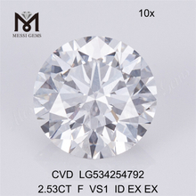 2.53CT F VS loose lab diamond wholesale RD shape loose lab diamond for sale