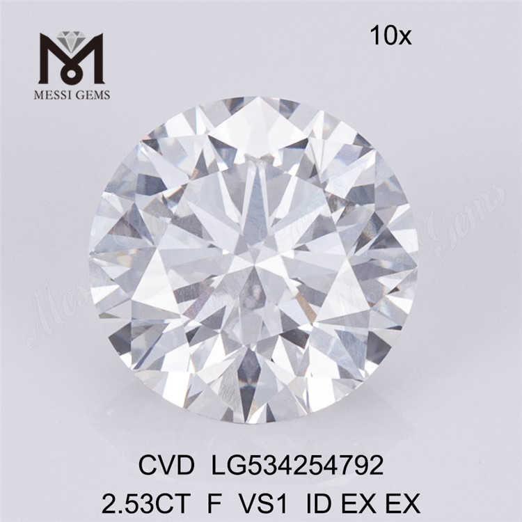 2.53CT F VS loose lab diamond wholesale RD shape lab grown diamonds 2.5 carat for sale