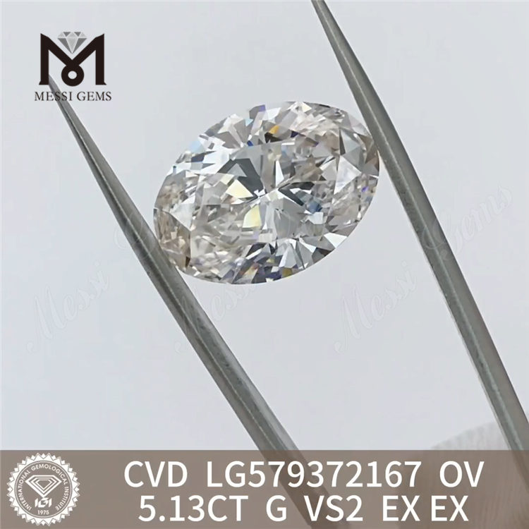 5.13CT OV shape G VS2 EX EX online lab diamonds CVD LG579372167 