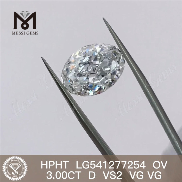 3ct D OVAL shape lab grown diamonds HPHT lab diamond in stock