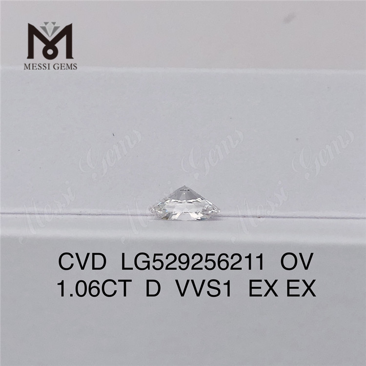 1.06ct D VVS1 EX EX OVAL Synthetic Diamond CVD