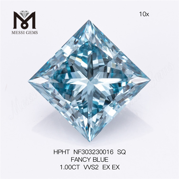 1.00CT VVS2 SQ FANCY BLUE lab grown diamond HPHT NF303230016