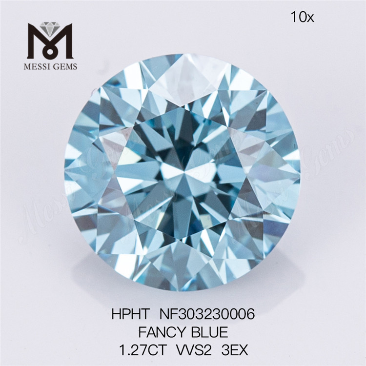 1.27CT FANCY VVS2 3EX wholesale lab grown blue diamonds HPHT NF303230006