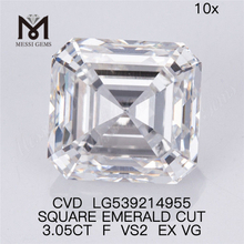3.05ct F vs2 asscher cheap loose lab diamond asscher cut cheap man made diamond price