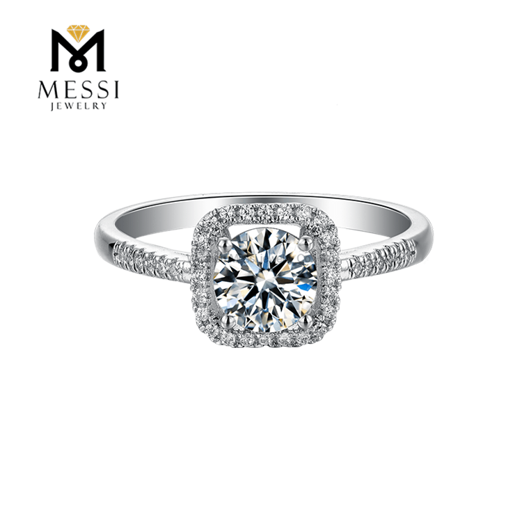 Free Shipping High Quality Fashion Moissanite Diamond Rings Jewelry Women 925 Sterling Silver Ring