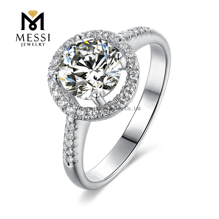 fashion Design gold plating 925 sterling silver ring moissanite diamond women ring