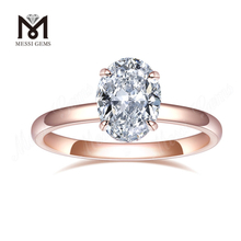 Bague de fian&ccedil;ailles solitaire en or rose 18 carats avec diamant de laboratoire de 1,39 ct