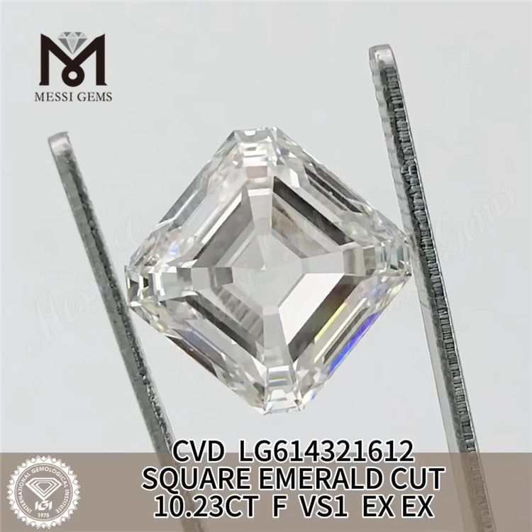 10,23 ct F VS1 SQUARE EMERALD CUT Diamants certifi&eacute;s IGI CVD LG614321612 丨Messigems