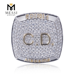 18k White Gold Lab Diamond C.D Hiphop Rings for Men Make A Bold Fashion Statement