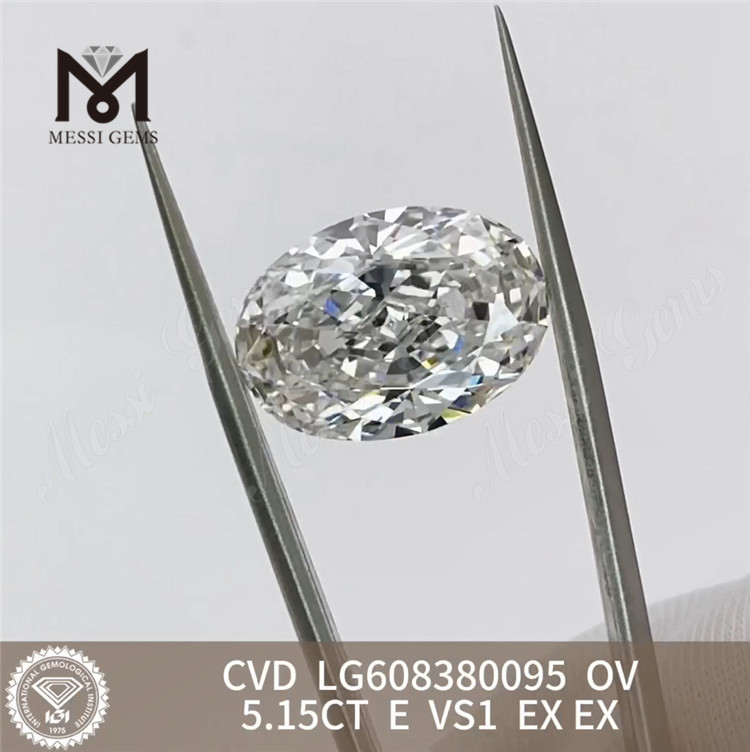 5 karat diamantcertifikat igi OV E VS1 til forhandlere CVD LG608380095丨Messigems&nbsp;