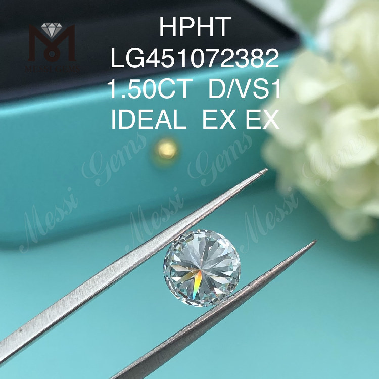 1.50 carat D Round lab grown diamond HPHT